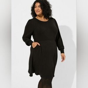 Mini Super Soft Puff Sleeve Skater Dress